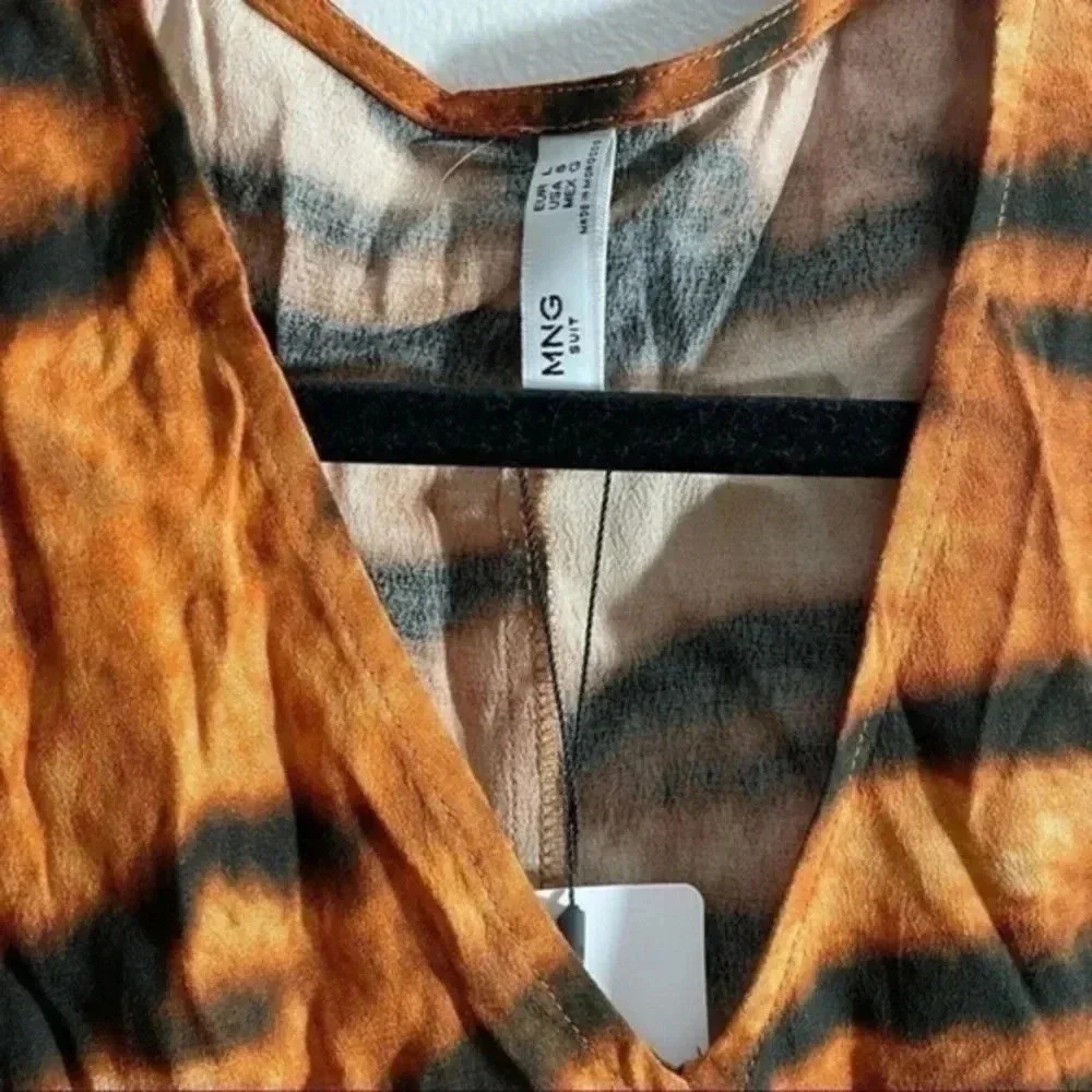 Mango Tiger Print Midi Huna dress - Picture 8 of 8